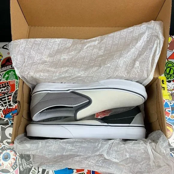 Van's Slip-on Mix Match Gry Blk Wht Various Sizes - Picture 9 of 9